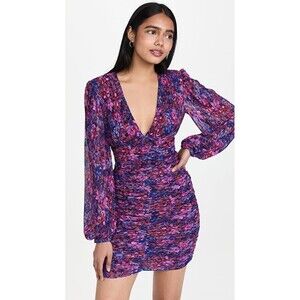 $495 Retail! Rebecca Vallance "Cherry Bomb" Ruched Mini Dress US Size 2 NWT!!!